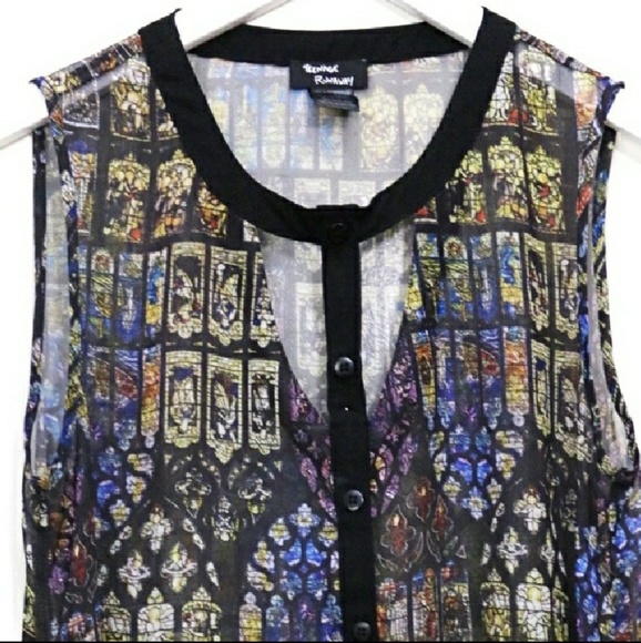 ISO Teenage Runaway sheer chiffon cathedral top M - Picture 3 of 4